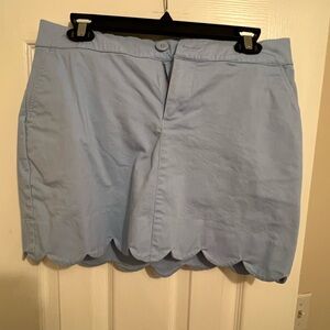Crown & Ivy Sky Blue Scalloped Skort